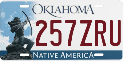 OK license plate 257ZRU