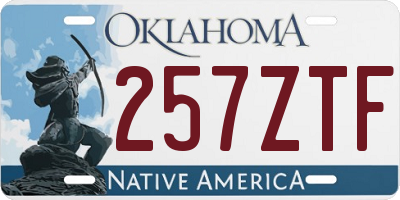 OK license plate 257ZTF