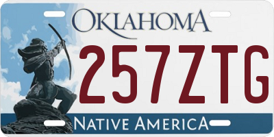 OK license plate 257ZTG