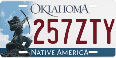 OK license plate 257ZTY