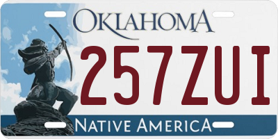 OK license plate 257ZUI