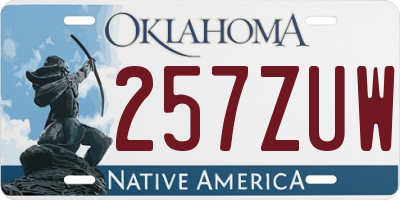 OK license plate 257ZUW