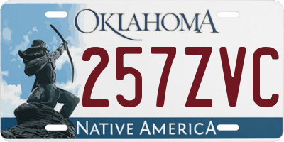 OK license plate 257ZVC