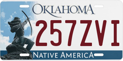 OK license plate 257ZVI