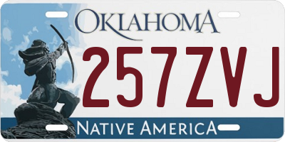 OK license plate 257ZVJ