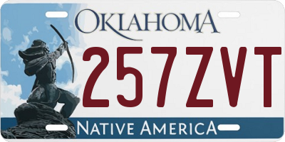 OK license plate 257ZVT