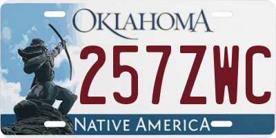 OK license plate 257ZWC