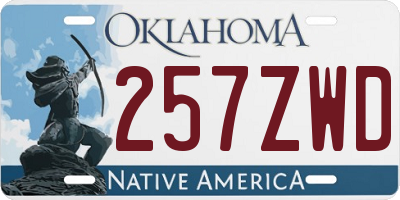 OK license plate 257ZWD