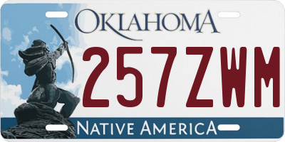 OK license plate 257ZWM