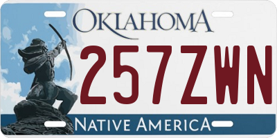 OK license plate 257ZWN