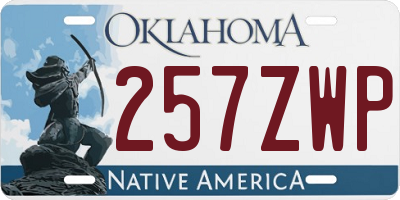 OK license plate 257ZWP