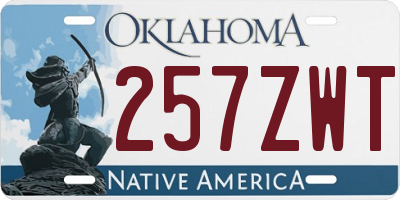 OK license plate 257ZWT