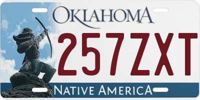 OK license plate 257ZXT