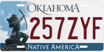OK license plate 257ZYF