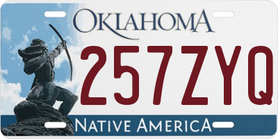 OK license plate 257ZYQ