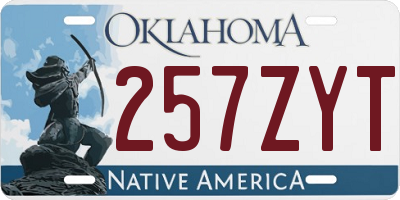 OK license plate 257ZYT