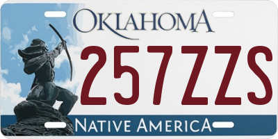 OK license plate 257ZZS