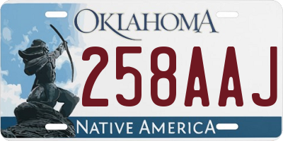 OK license plate 258AAJ