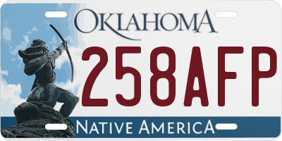 OK license plate 258AFP