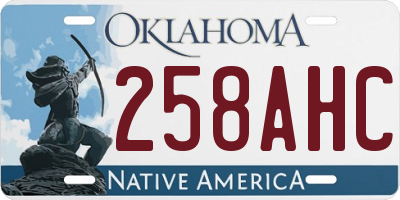 OK license plate 258AHC