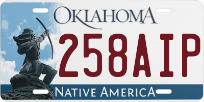 OK license plate 258AIP
