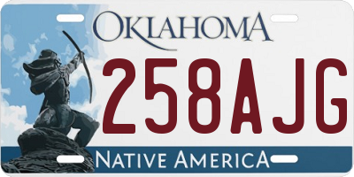 OK license plate 258AJG