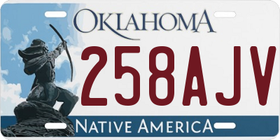 OK license plate 258AJV
