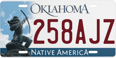 OK license plate 258AJZ