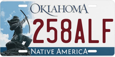 OK license plate 258ALF