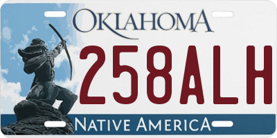 OK license plate 258ALH