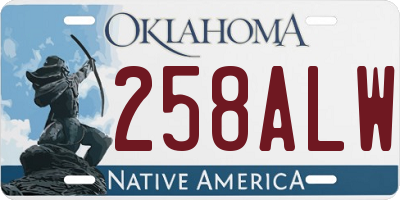 OK license plate 258ALW
