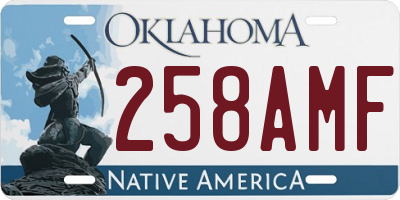 OK license plate 258AMF