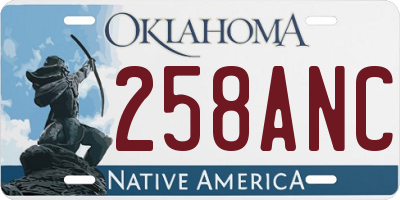 OK license plate 258ANC