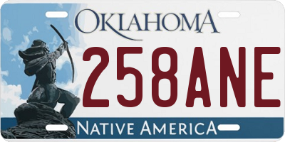 OK license plate 258ANE
