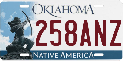 OK license plate 258ANZ