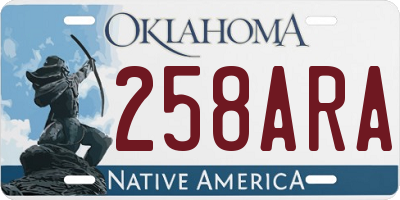 OK license plate 258ARA