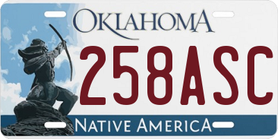 OK license plate 258ASC