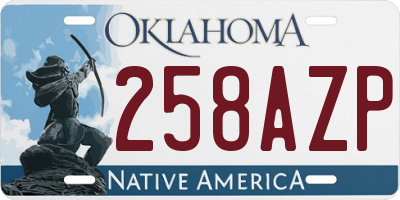 OK license plate 258AZP