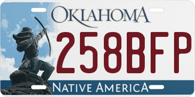 OK license plate 258BFP
