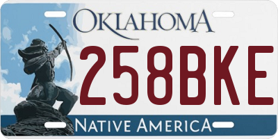 OK license plate 258BKE