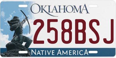 OK license plate 258BSJ