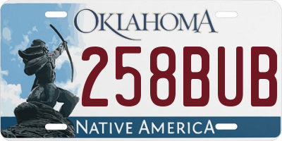 OK license plate 258BUB