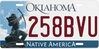 OK license plate 258BVU