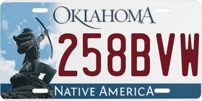 OK license plate 258BVW
