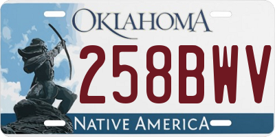 OK license plate 258BWV