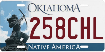 OK license plate 258CHL