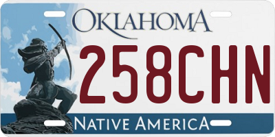 OK license plate 258CHN