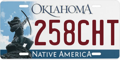 OK license plate 258CHT