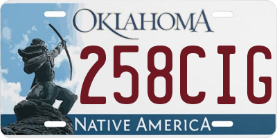 OK license plate 258CIG