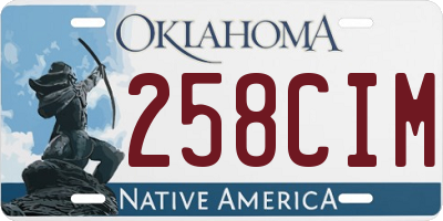 OK license plate 258CIM